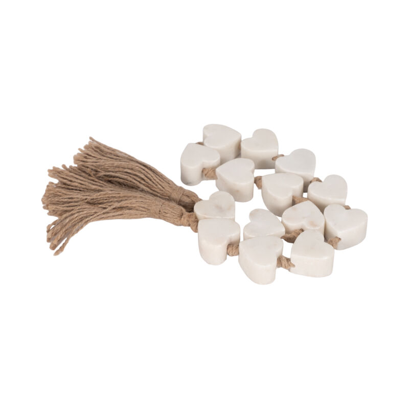 38" Marble Hearts Garland, White image number 2