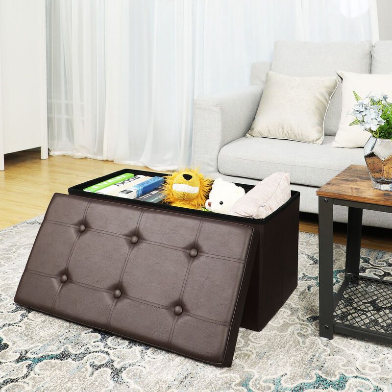 Hivvago Faux Leather Ottoman Bench