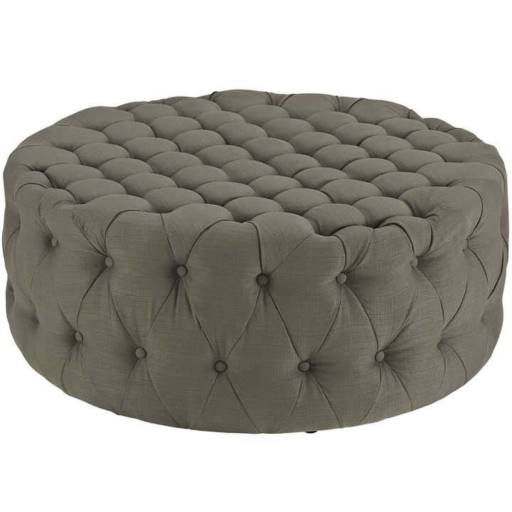 Amour Upholstered Fabric Ottoman Gray EEI-2225-GRY