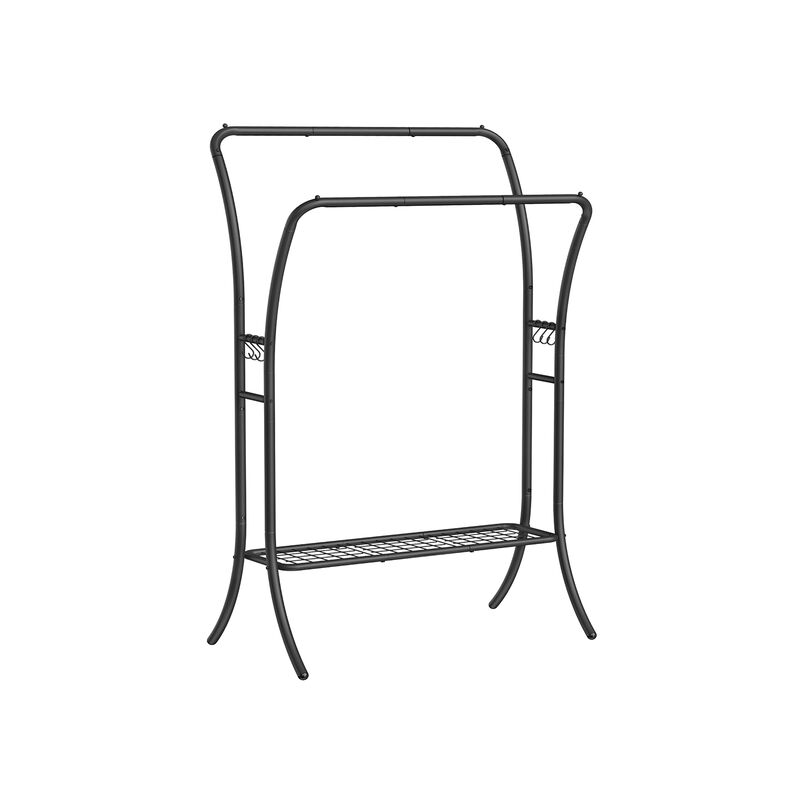 Heavy-Duty Double-Rod Clothes Rack Adjustable Garment Storage with Sturdy Design