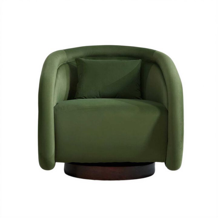 Envelor Luxury Boucle Velvet 360&deg; Swivel Barrel Accent Chair