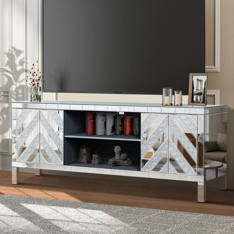 TATEUS Mirrored TV Stand image number 4