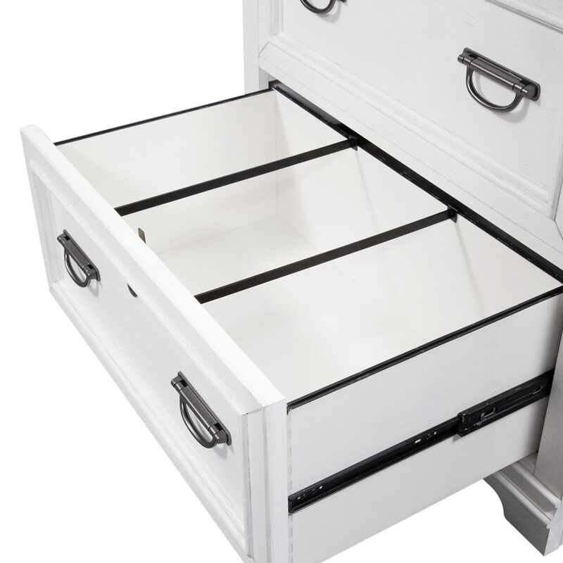 Liberty Furniture Allyson Park Bunching Lateral File Cabinet in Wirebrushed White w/ Charcoal Top image number 2