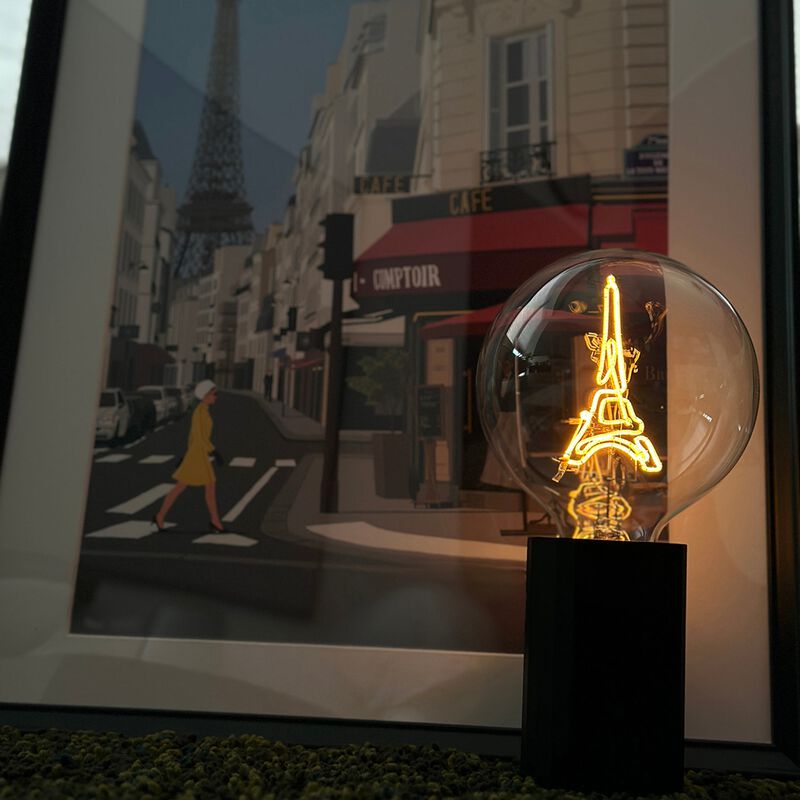Bulb EIFFEL TOWER Amber with Base Table Lamp PORTABLE Pop image number 1