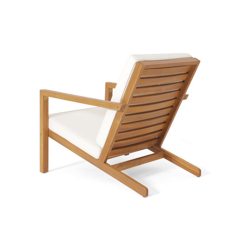 Merax 3 PCS Wood Frame Patio Chairs Table Conversation Set image number 8