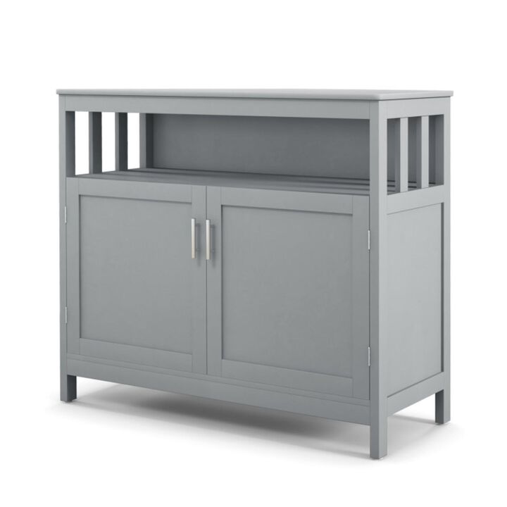 Hivvago Kitchen Buffet Server Sideboard Storage Cabinet with 2 Doors and Shelf
