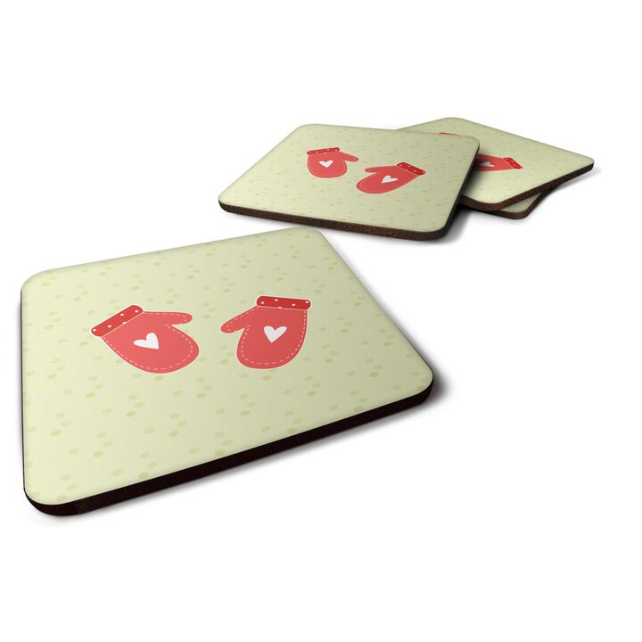 Caroline's Treasures Oven Mitts on Green Decorative coasters, 3.5, Multicolor