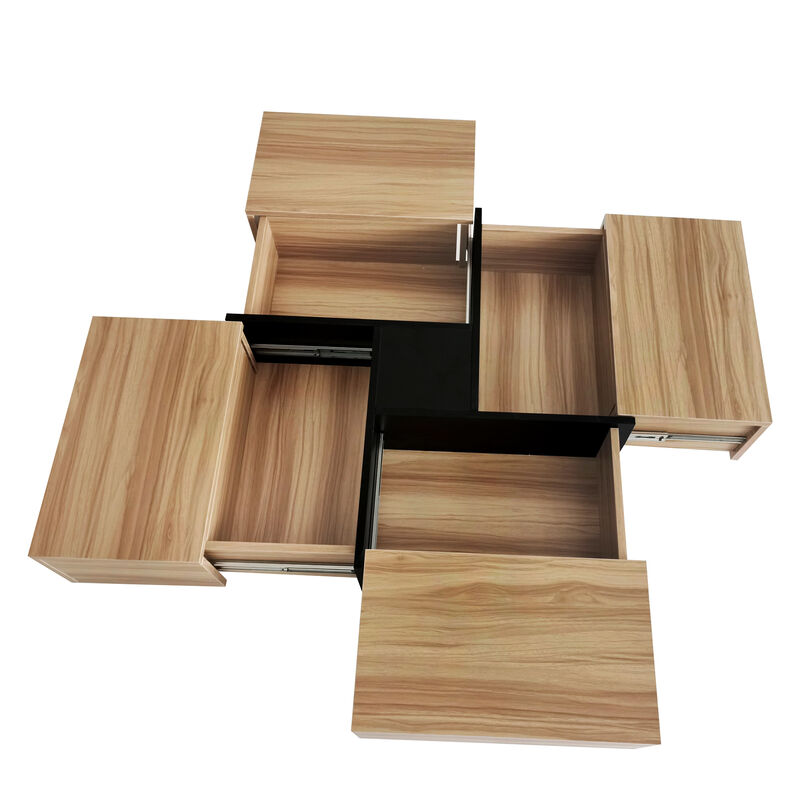 Merax Square UV High-gloss Coffee Table with Storage