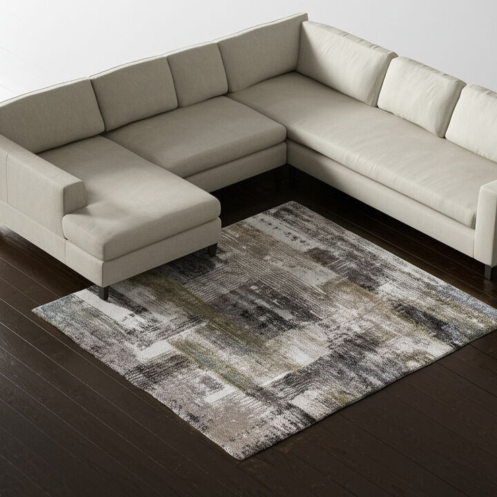 HomeRoots Abstract Distressed Area Rug