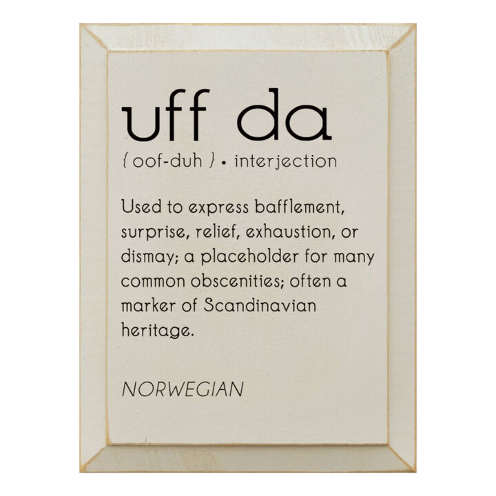 Uff Da Definition Wooden Wall Sign Scandinavian Farmhouse Decor