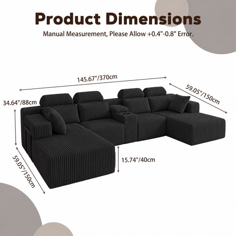 Kupkex U-Shaped Sectional Sofa image number 9