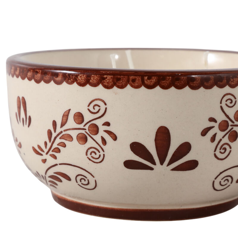 6" 10 Oz Coffee Hand Painted Candle, Brown/ White image number 4