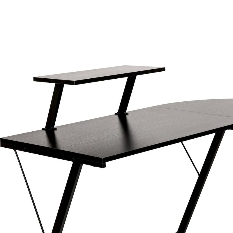 Flash Furniture L-Shaped Desk 71.5" Computer Corner Desk, Black/Black image number 4