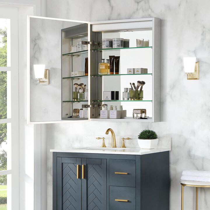 Altair Frameless Surface-Mount/Recessed LED Lighted Bathroom Medicine Cabinet