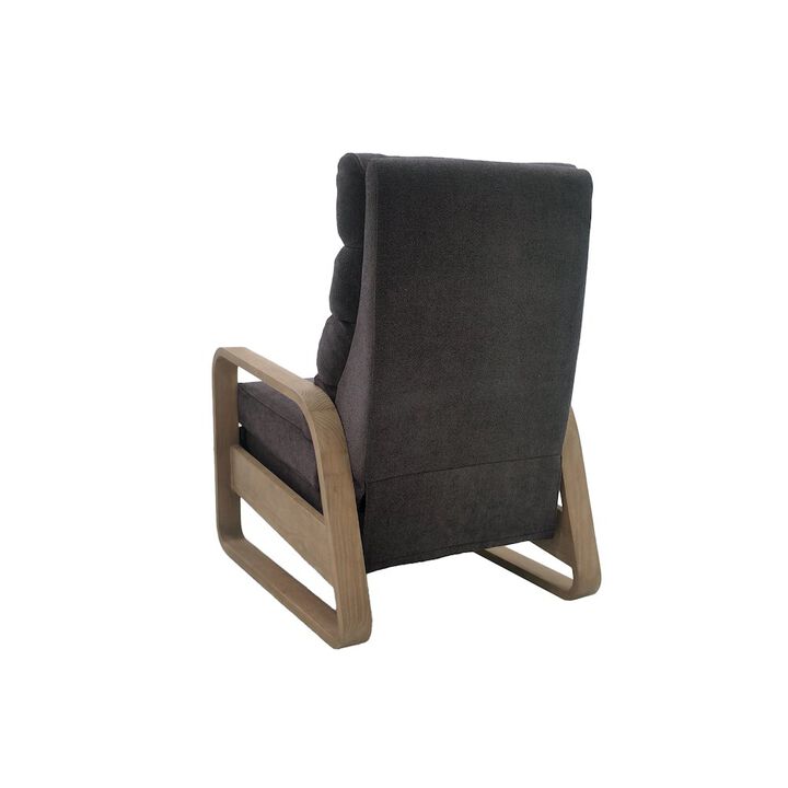Chapel Hill Jordan Wood framed push back Recliner, Grey color