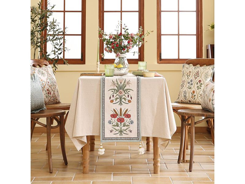Farmhouse Colorful Wildflower Pattern Table Runners for Dining Tables image number 3