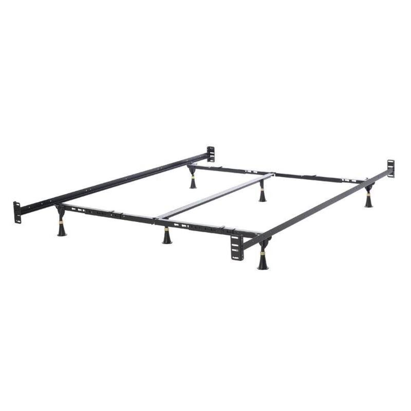 Hivvago Queen/King Adjustable Metal Bed Frame with Headboard Footboard Brackets
