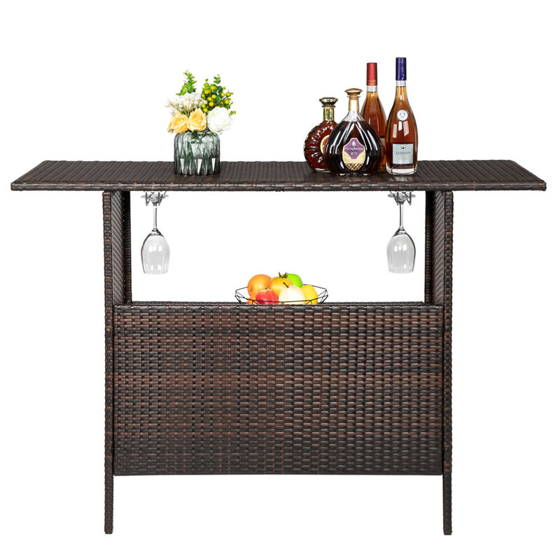 Modern Stylish Bar Table Brown Gradient Design for Home Bar, Kitchen, or Dining Area