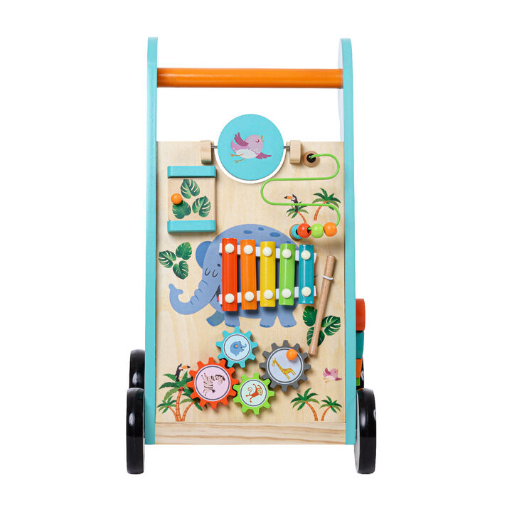 Teamson Kids Wooden Activity Walker Educational Play Musical Walk Toy PS-T0008