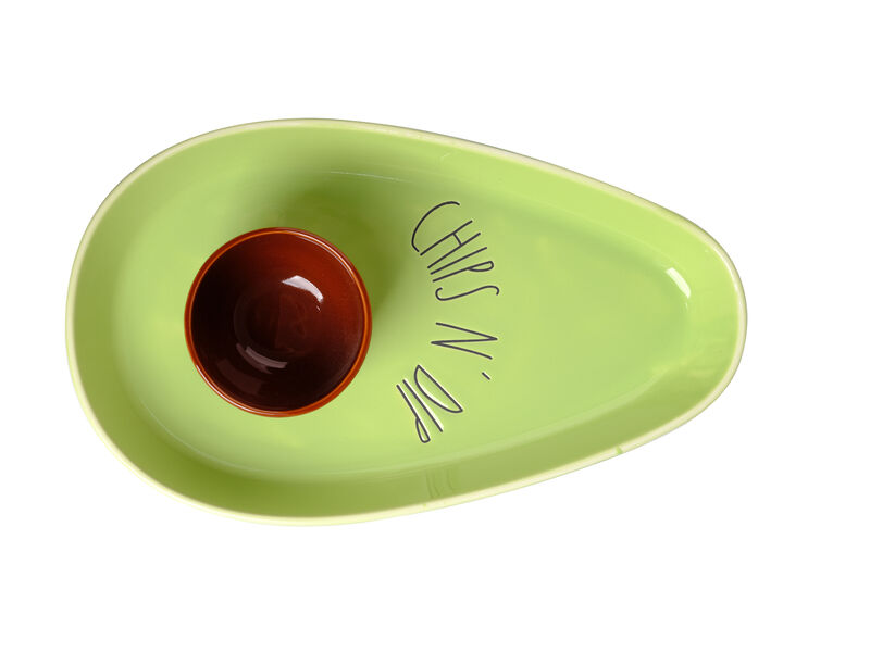 Ceramic Avocado Chip and Dip Serving Plate