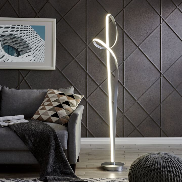 Budapest Floor Lamp Chrome Metal Dimmable Integrated LED