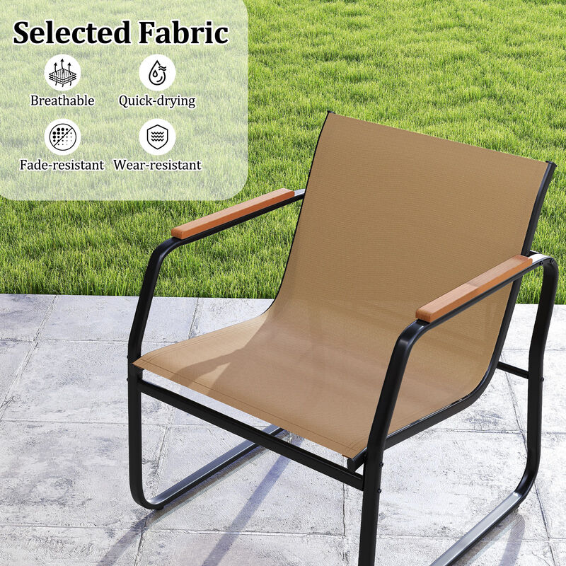 3-Piece Patio Bistro Set Outdoor Conversation Furniture &ndash; Brown image number 6
