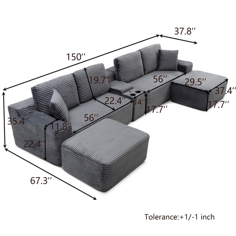 Pebsle Oversized Sectional Sofa image number 8