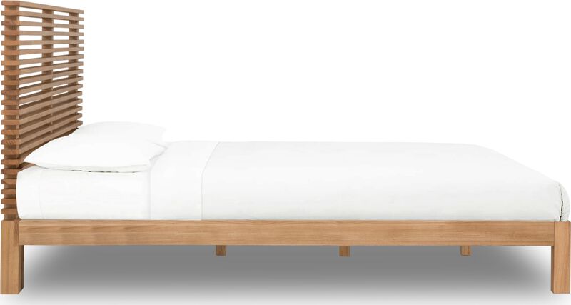 Tanner California King-size Solid Ash Platform Bed in Flaxen image number 3