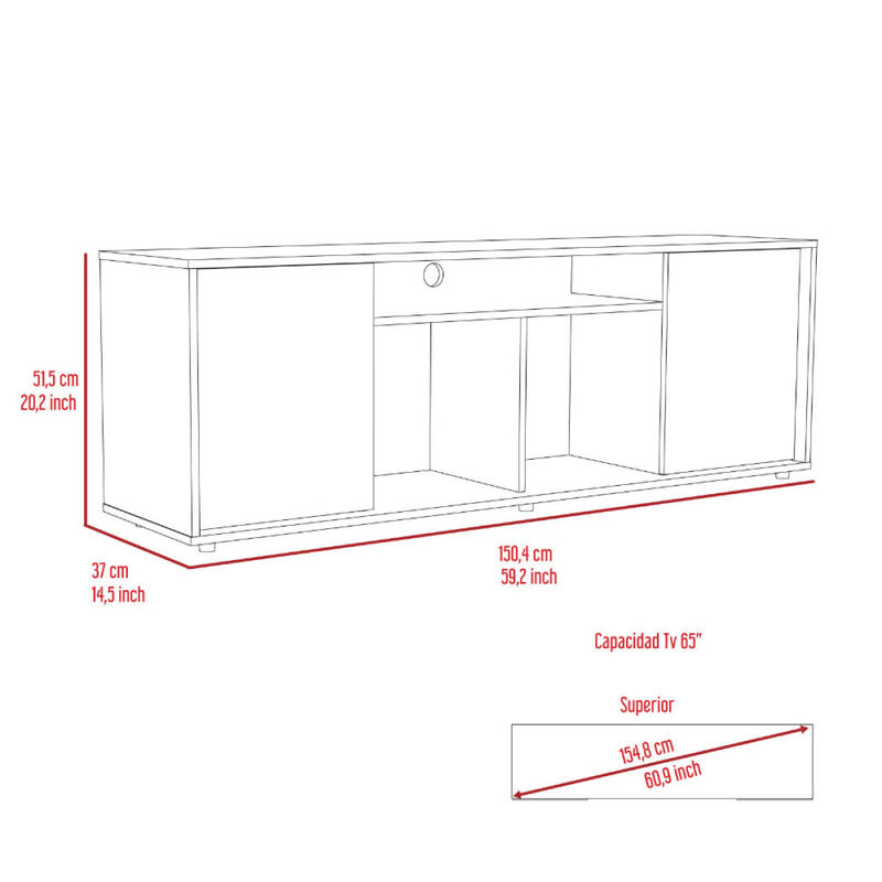 Capistrano 7-Shelf 4-Door 2-piece Living Room Set, TV Stand and Bar Cabinet Black and Espresso