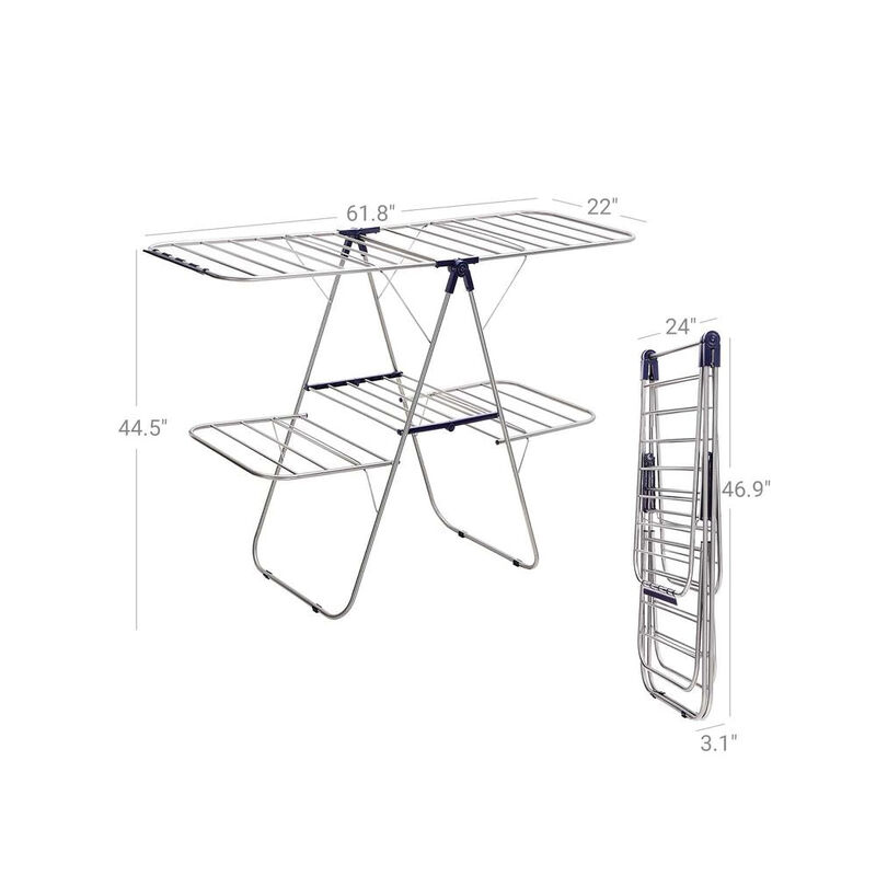BreeBe Clothes Drying Rack with Adjustable Shelves image number 7