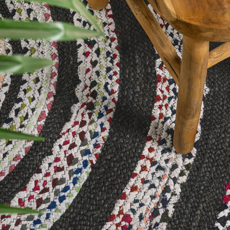 Abyss Braided Bohemian Coastal Jute Round Area Rug