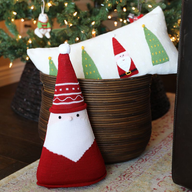 Handmade Red Santa Christmas Pillow, 15" image number 1