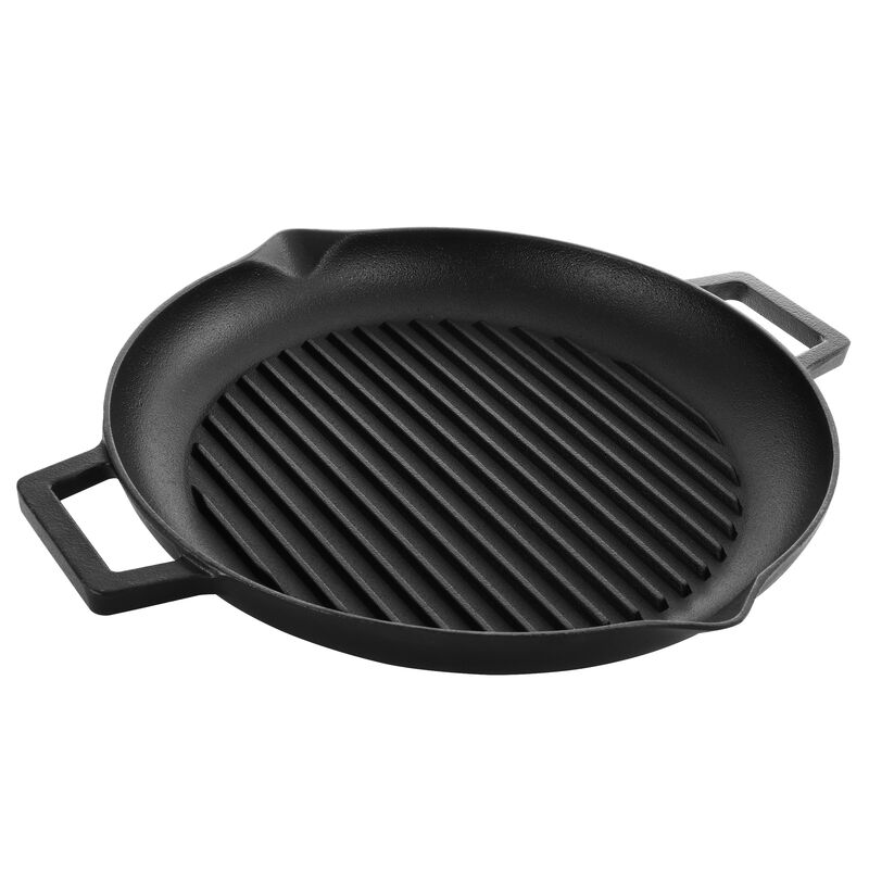 Gibson General Store Addlestone 12 Inch Preseasoned Cast Iron Grill Pan with Dual Pouring Spouts