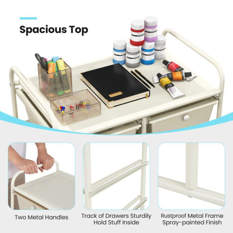 Hivvago 10-Drawer Rolling Storage Cart