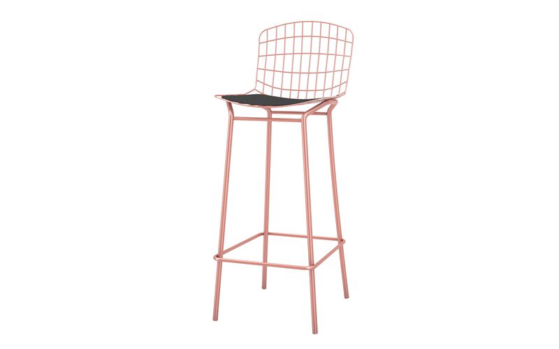 Madeline Pink and Black Bar Stools (Set of 3)