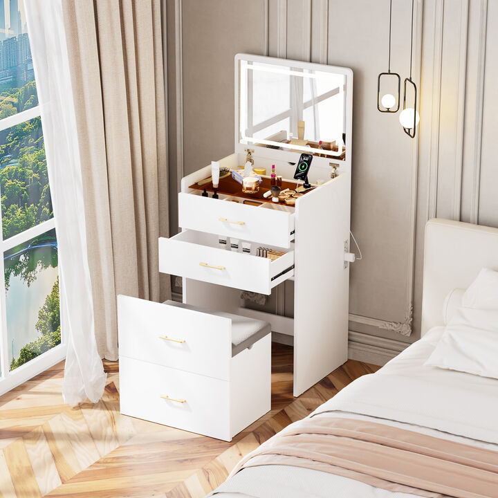 Relvap Vanity Desk with open Top Mirror