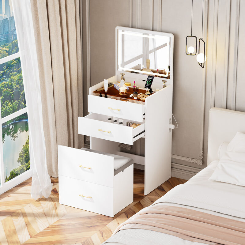 Relvap Vanity Desk with open Top Mirror image number 1