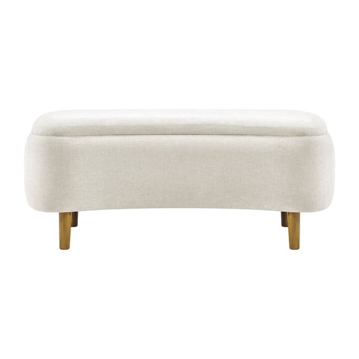 Leony Chenille Storage Bench