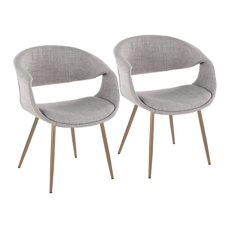 LumiSource Curvo Upholstered Chair - Set of 2