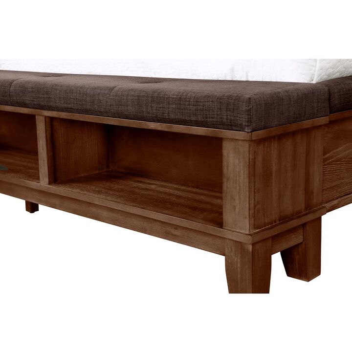 New Classic Furniture Furniture Cagney Contemporary Solid Wood 5/0 Queen Bed in Brown