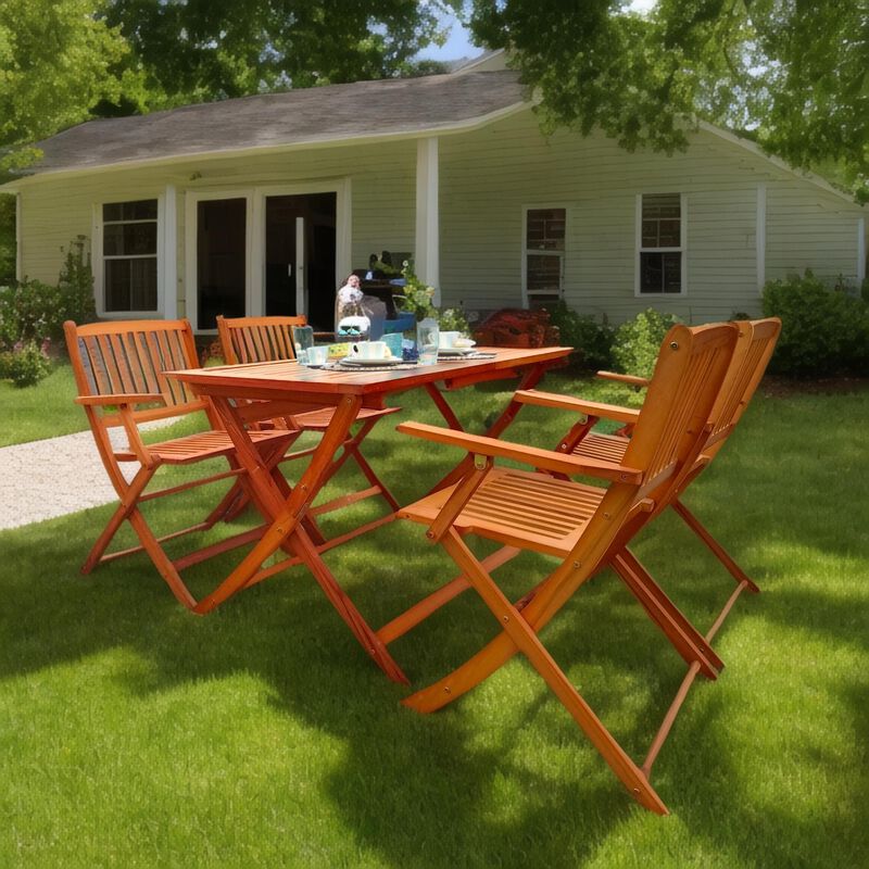 Kakbab 5-Piece Foldable Patio Dining Set image number 1