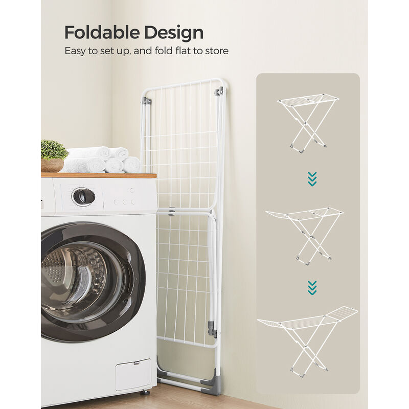 Foldable Clothes Drying Rack Adjustable and Space-Saving Design