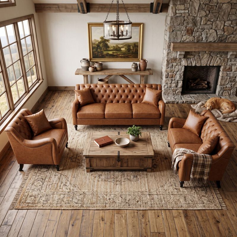 Rislot PU Leather Sofa Set image number 3