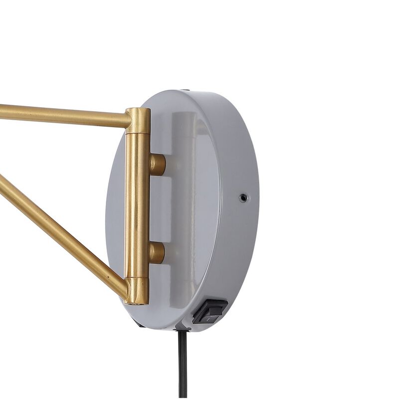 Lynn Swing Arm Modern Midcentury Iron USB Charging Port LED Sconce