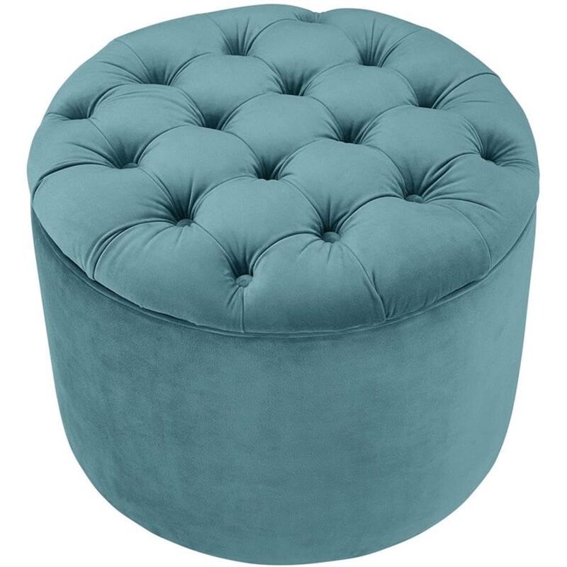 Tov Furniture Queen Sea Blue Velvet Storage Ottoman image number 3