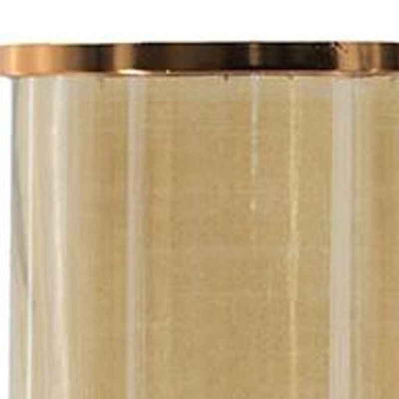 HomeRoots 19" Gold And White Glass And Marble Table Vase image number 3