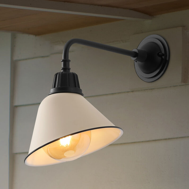 Croydon Farmhouse Industrial Indoor/Outdoor Iron LED Gooseneck Arm Outdoor Sconce