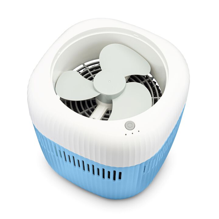 Crane Cool Mist Evaporative Humidifier, 0.5 Gal Top Fill, UV Light, Wick Filter, Dishwasher Safe Tank, Quiet, 3 Speeds, Blue/White