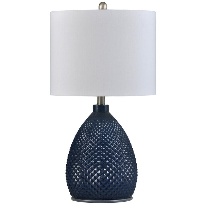 Navy Blue Glass Table Lamp (Set of 2)