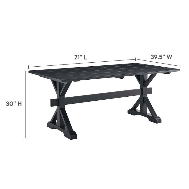Windchime 71" Wood Dining Table image number 1
